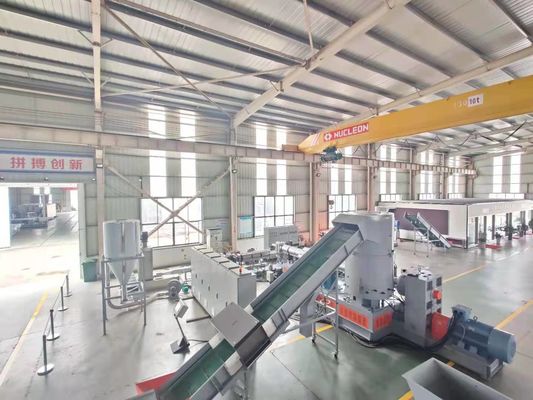 LDPE BOPP Plastic Film Recycling Three Machine Integrated Pelletizing Line