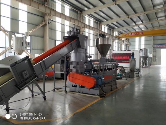 PE PP Industry Agriculture Film Recycling  Granulator with Compactor Pelletizing Line